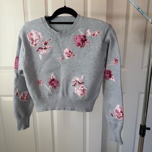 Floral Gray Sweater